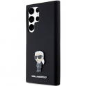 Dėklas Karl Lagerfeld KLHCS24LSMHKNPK S24 Ultra S928 juoda/juodas Silicone Ikonik Metal Pin