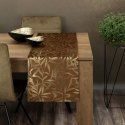 Eurofirany BLINK / 15 Aksominis stalo takelis su subtiliu šviesiai auksiniu šakelių motyvu, 35X180 cm, spalva: ruda Eurofirany BLINK / 15 Aksominis stalo takelis su subtiliu šviesiai auksiniu šakelių motyvu, 35X180 cm, spalva: ruda