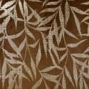 Eurofirany BLINK / 15 Velvet table runner with delicate light golden branch motif, 35X180 cm, color: brown