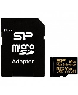 Mälukaart Silicon Power microSDXC 64GB High Endurance + adapter