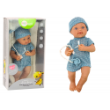 Lean Toys Baby doll in mėlynas clothes, hat, pacifier, and blanket Lean Toys Baby doll in mėlynas clothes, hat, pacifier, and blanket