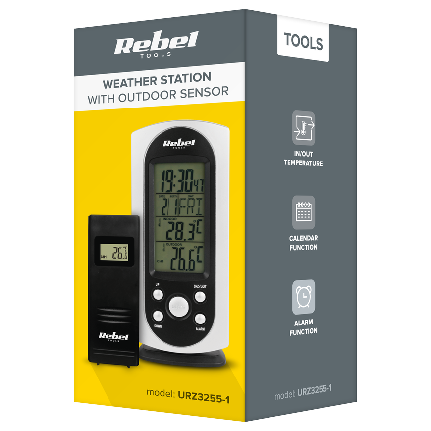 Rebel Bezprzewodowa stacja pogodowa su czujnikiem zewnętrznym – 4
