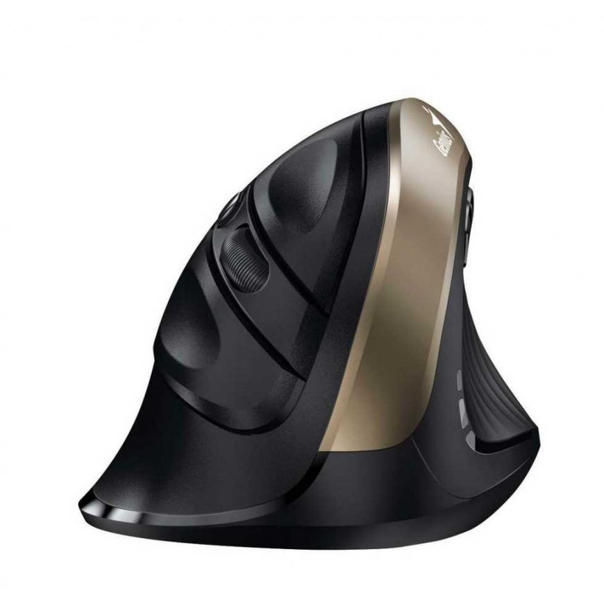 Mouse Genius Mouse Ergo 8250S, 1600DPI, 2.4 [GHz], optical, 6kl., wireless, black-gold, 1 szt AA, wertykalna