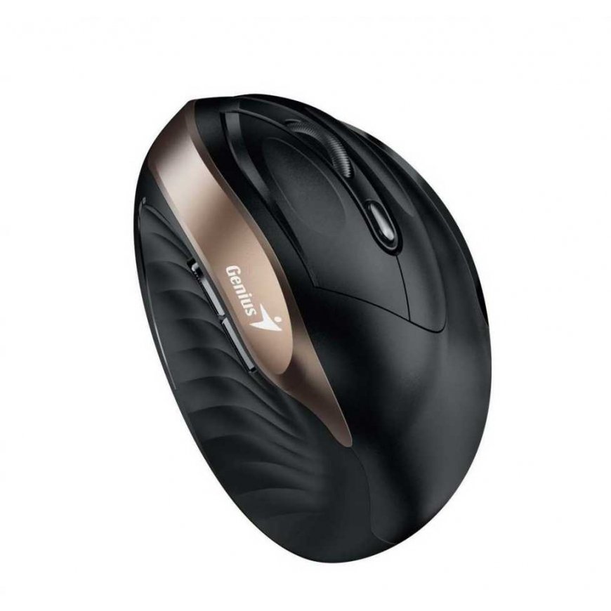 Mouse Genius Mouse Ergo 8250S, 1600DPI, 2.4 [GHz], optical, 6kl., wireless, black-gold, 1 szt AA, wertykalna – 2