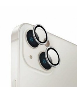 UNIQ Optix Aluminum Camera Lens Protector iPhone 14 6.1" / 14 Plus 6.7" sterling silver glass na lens camera with applicator