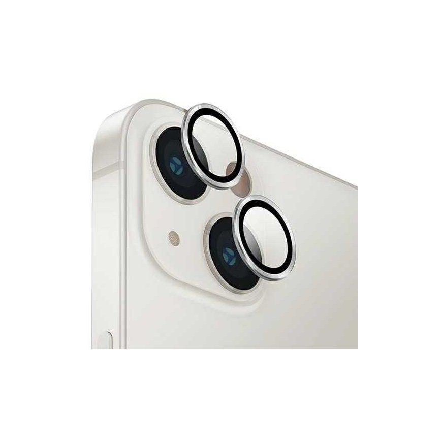 UNIQ Optix Aliuminio Camera Lens Protector iPhone 14 6.1" / 14 Plus 6.7" sterling sidabrinis szkło na objektyvas aparatu su apli – 2
