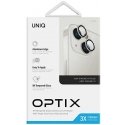 UNIQ Optix Aliuminio Camera Lens Protector iPhone 14 6.1" / 14 Plus 6.7" sterling sidabrinis szkło na objektyvas aparatu su apli