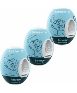SATISFYER 3 MASTURBATOR EGGS - SAVAGE
