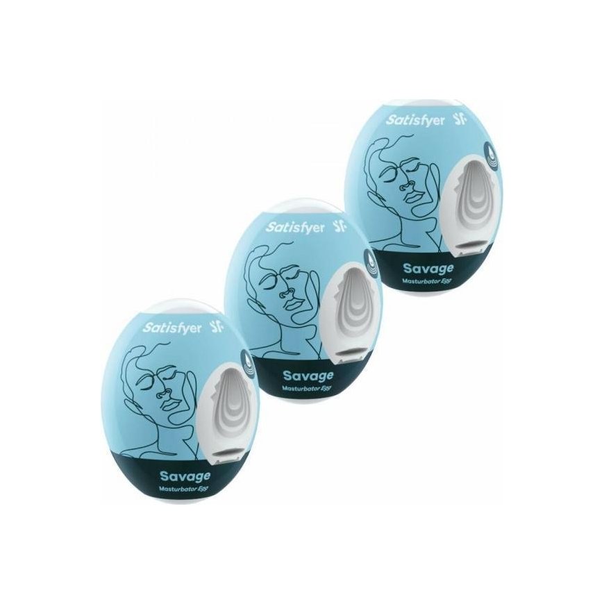 SATISFYER 3 MASTURBATOR EGGS - SAVAGE
