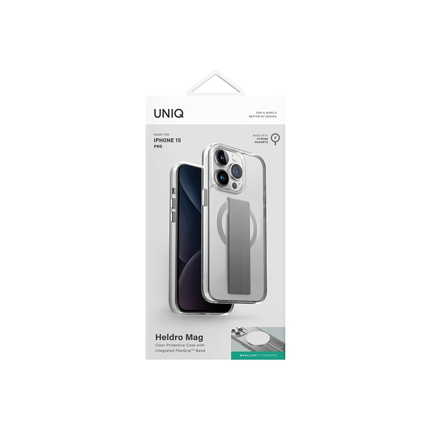 Dėklas UNIQ etui Heldro Mag iPhone 15 Pro 6.1" Magclick Charging przeźroczysty/lucent clear – 2
