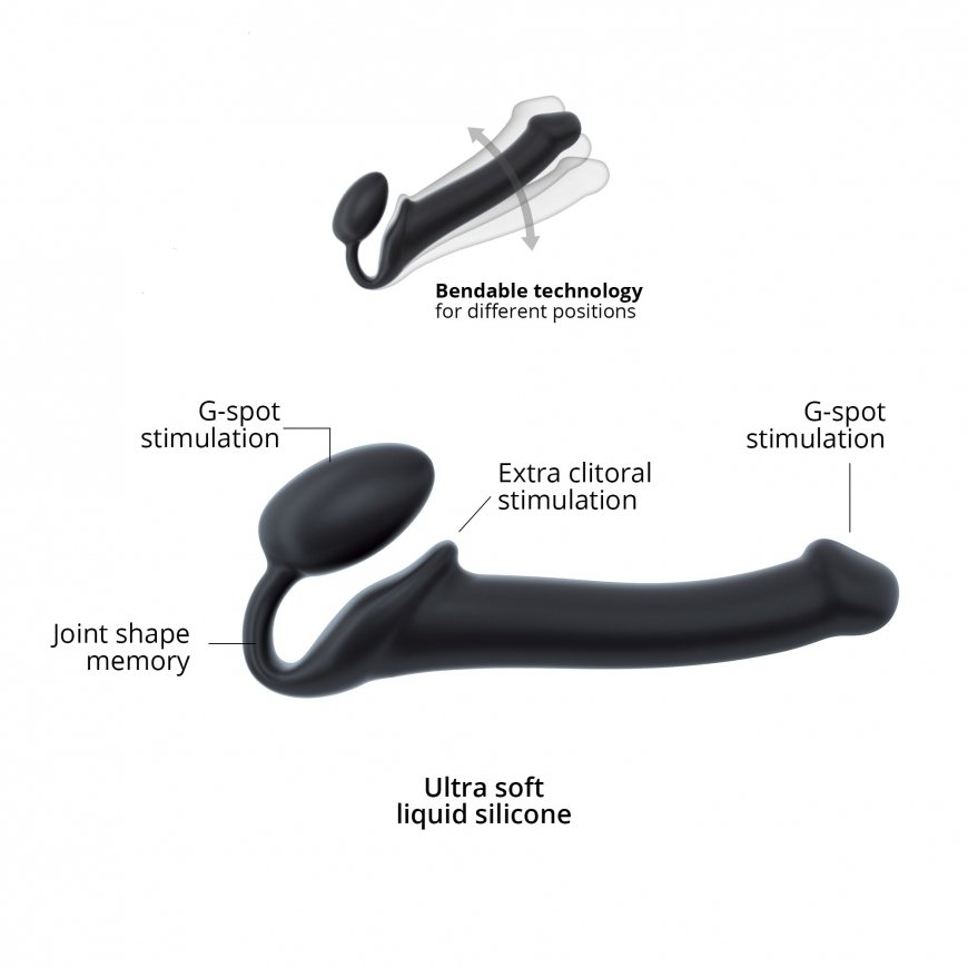 Strap-on-me 6012833 dildo Prisegamas dildo Analiniam seksui, Vaginaliniam seksui Juoda Plastikas, Si – 3
