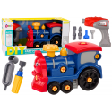 Lean Toys Animacinis filmukas besisukantis lokomotyvas „pasidaryk pats“ tamsiai mėlynas