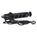 Orno Furniture socket ?6cm pulls out from table top with lock and 1.8m cable, 3x2P+Z (Schuko), black Orno Furniture socket ?6cm pulls out from table top with lock and 1.8m cable, 3x2P+Z (Schuko), black