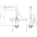 Virtuvinis maišytuvas Invena Preto BZ-48-W04-L, juodas Virtuvinis maišytuvas Invena Preto BZ-48-W04-L, juodas