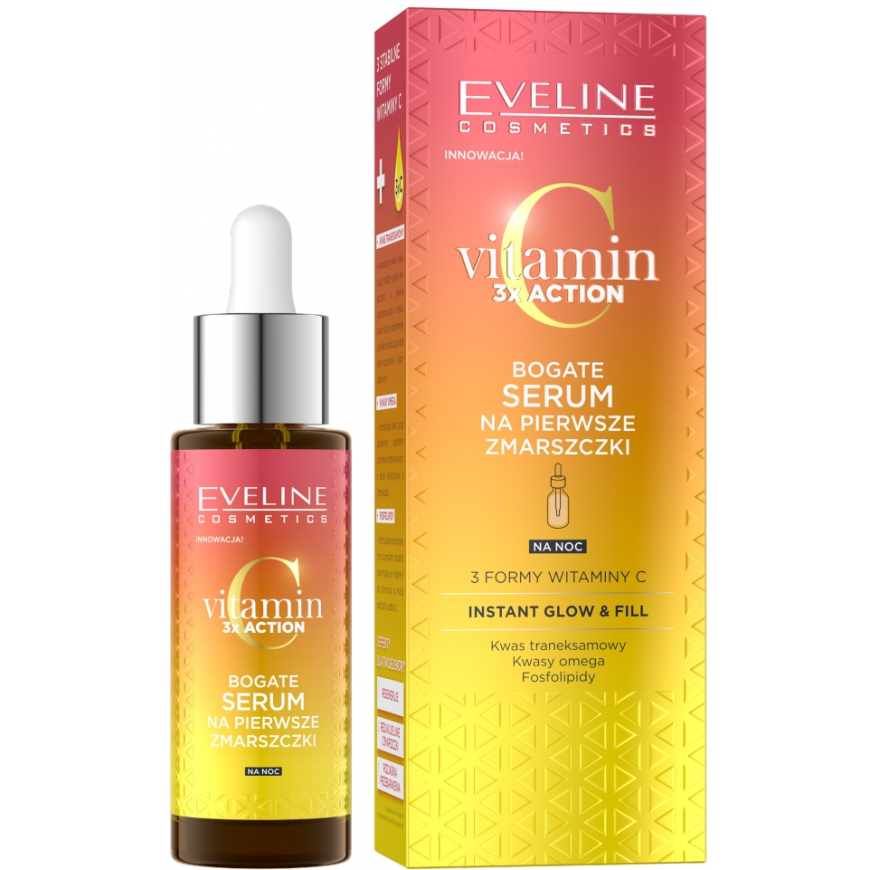 Eveline Cosmetics Vitamino C 3x Action turtingas serumas nuo pirmųjų raukšlių 30ml – 2
