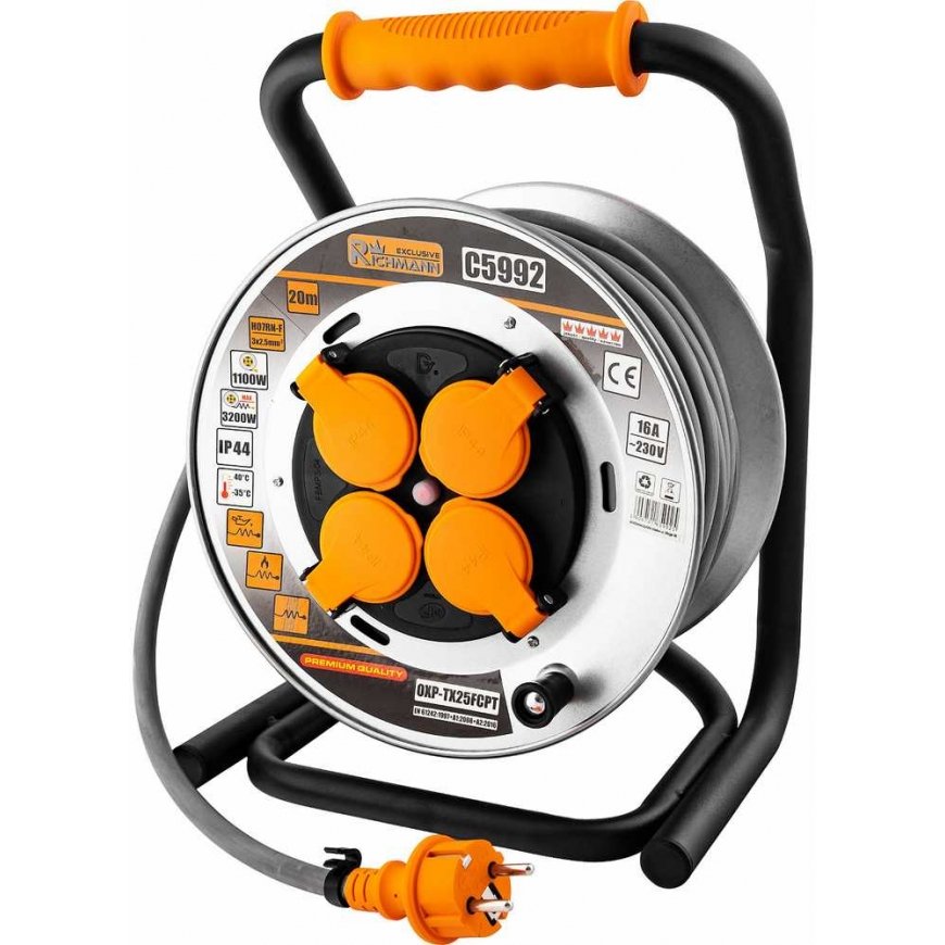 Extension cord wound on a reel Richmann C5992 20 m 3x2.5 mm²