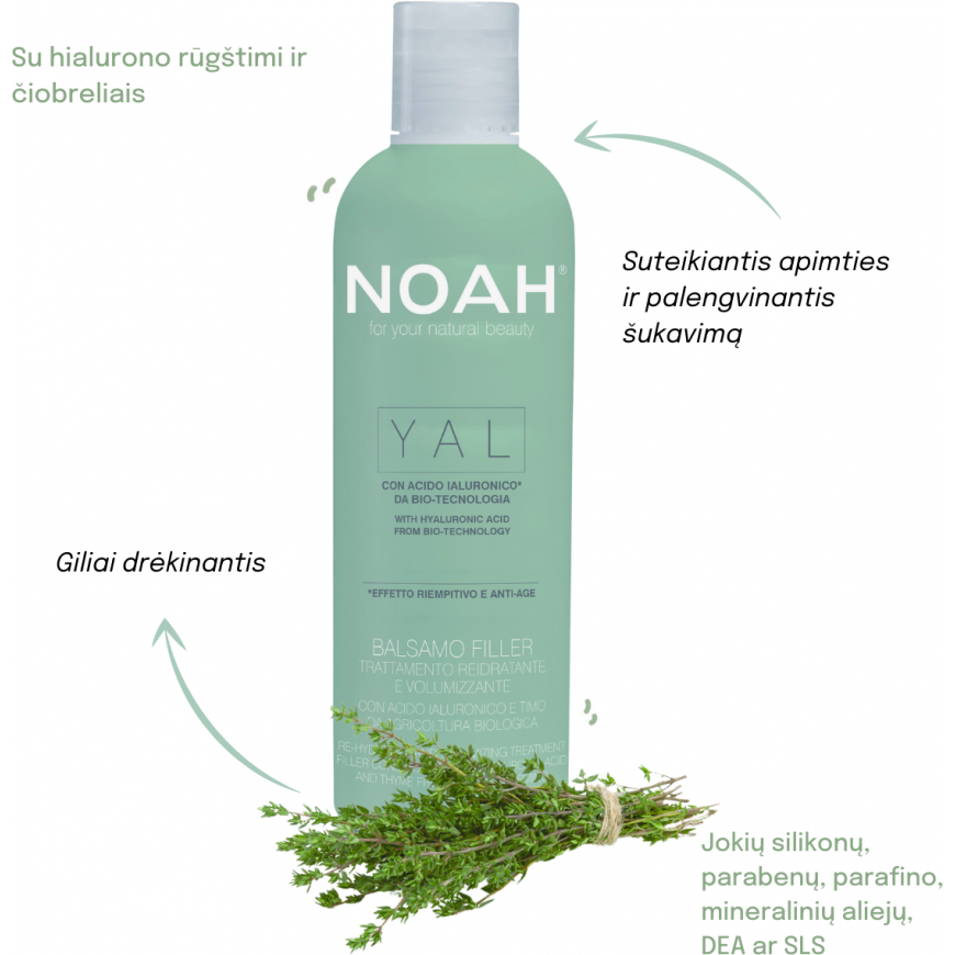 Noah YAL Re-Hydrating And Volumizing Filler Conditioner Restorative moisturizing and volumizing balm with hyaluronic acid and th – 3