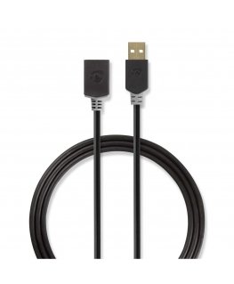 Nedis CCBW60010AT20 USB кабель 2 m USB 2.0 USB A Антрацит