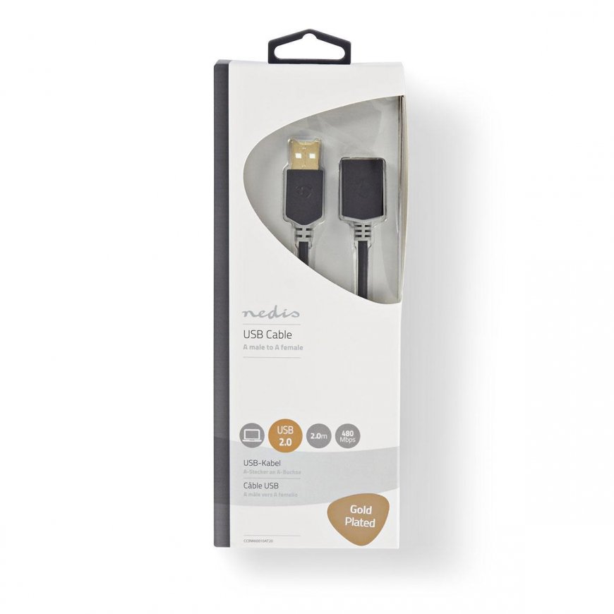 Nedis CCBW60010AT20 USB cable 2 m USB 2.0 USB A Anthracite – 3