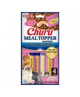 INABA Churu Meal Topper Tuna with salmon - cat treats - 4 x 14g