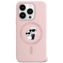 Case Karl Lagerfeld KLHMP15LSCMKCRHP iPhone 15 Pro 6.1" pink hardcase Silicone Karl & Choupette MagSafe