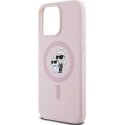 Dėklas Karl Lagerfeld KLHMP15LSCMKCRHP iPhone 15 Pro 6.1" rožinis/pink hardcase Silicone Karl & Choupette MagSafe