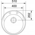 Franke Ronda granite sink, ROG 610-41, plug valve, Onyx