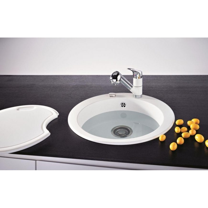 Franke Ronda granite sink, ROG 610-41, plug valve, Onyx – 5
