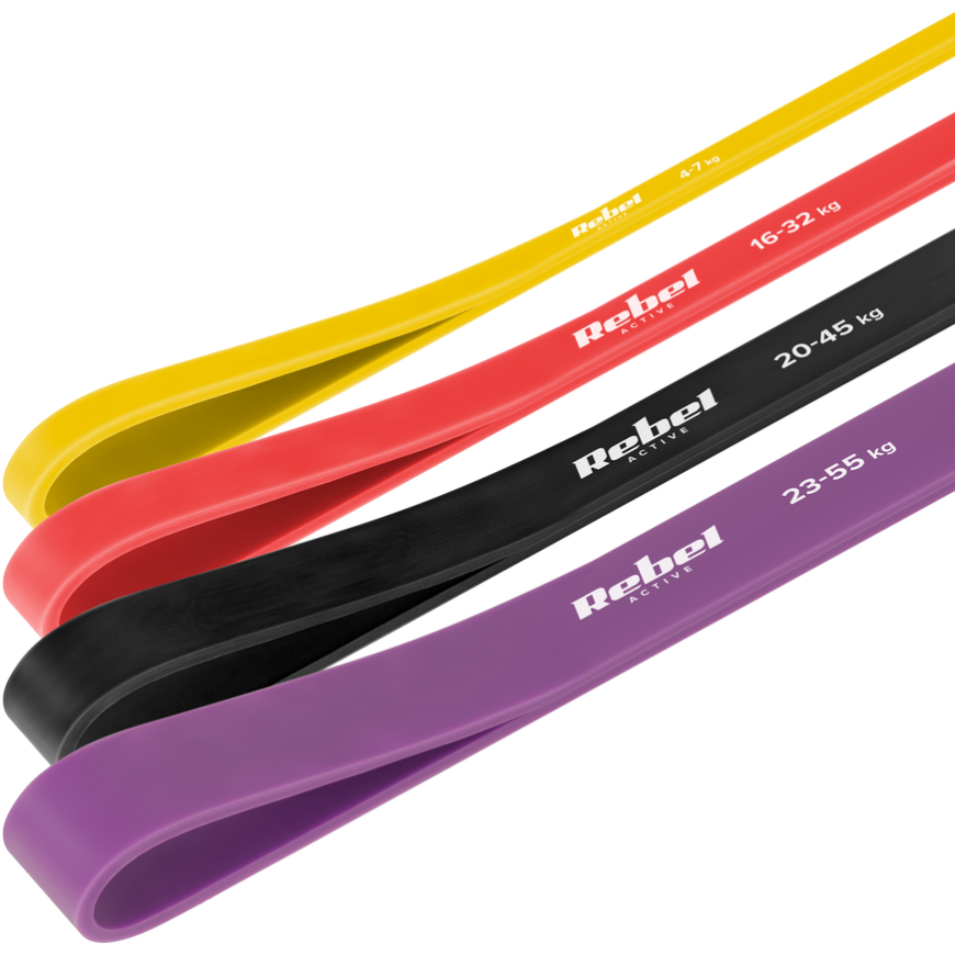 Set of latex exercise bands - Power Band PLs-2, 4-45 kg, 4 bands, REBEL ACTIVE – 5