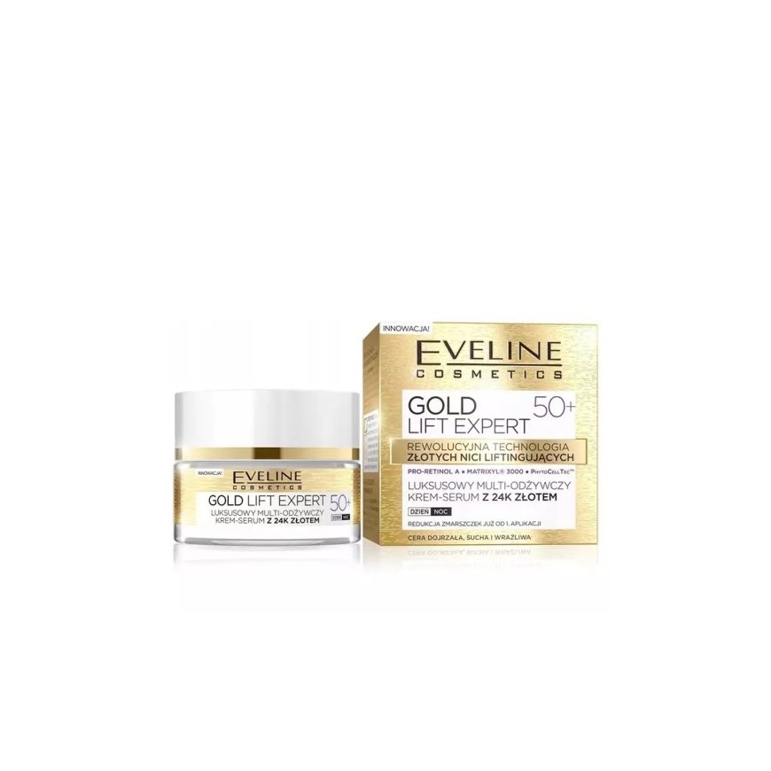 Eveline Cosmetics Gold Lift Expert Luxurious Multi-maitininantis Kreminis Serum 50+ - Vyživující krém proti vráskám – 2