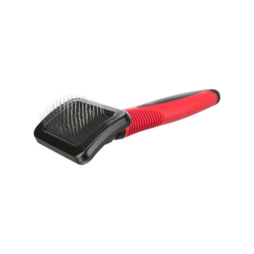 TRIXIE Soft brush, plastic. handle-metal. teeth, 12x16cm – 2