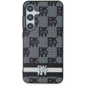 Dėklas DKNY PU Leather Checkered Pattern and Stripe Case for Samsung Galaxy S24+ Juodas