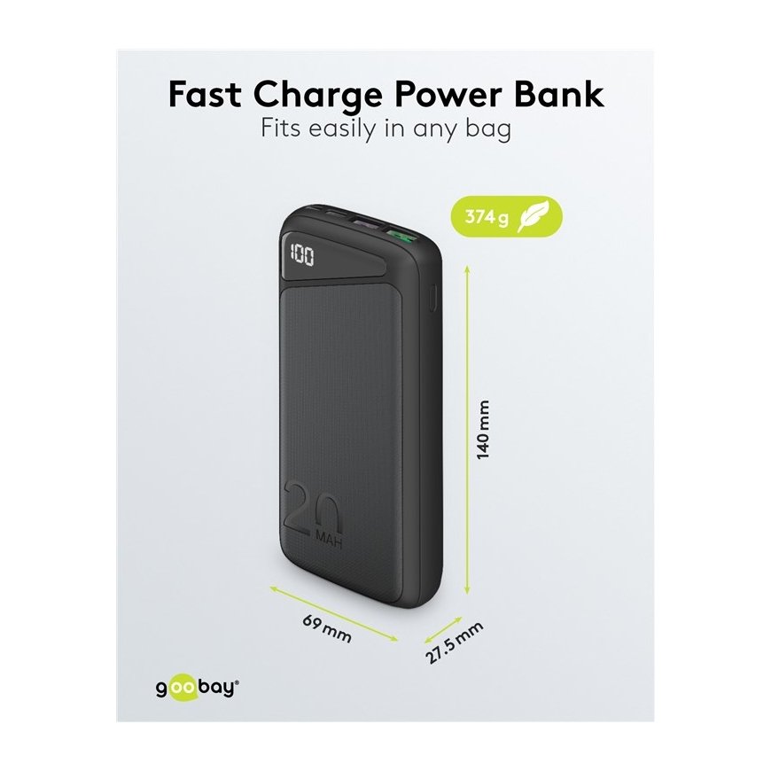 Goobay 53939 power bank Lithium Polymer (LiPo) 20000 mAh Black – 4