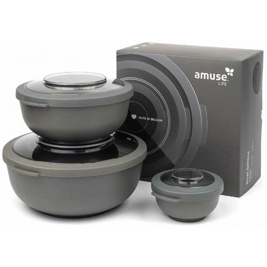 Amuse 3 miski with pokrywkami gray – 3