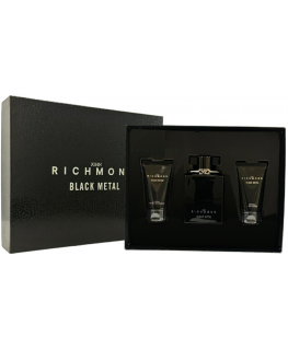 John Richmond Set John Richmond: Juodas Metal, Natural, Cleansing, Dušo želė, 50 ml + Juodas Metal, Losjonas kūnui, 50 ml + Juod
