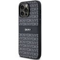 Case DKNY DKHCP14LPRTHSLK iPhone 14 Pro 6.1" black/black hardcase Leather Mono Stripe & Metal Logo
