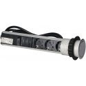 Orno Furniture socket ?6cm pulls out from the tabletop with USB charger, lock and 1.8m cable, 3x2P+Z (Schuko), silver Orno Furniture socket ?6cm pulls out from the tabletop with USB charger, lock and 1.8m cable, 3x2P+Z (Schuko), silver