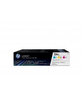 HP 126A, alkuperäinen syaani/magenta/keltainen LaserJet-värikasetti, kolmoispakkaus