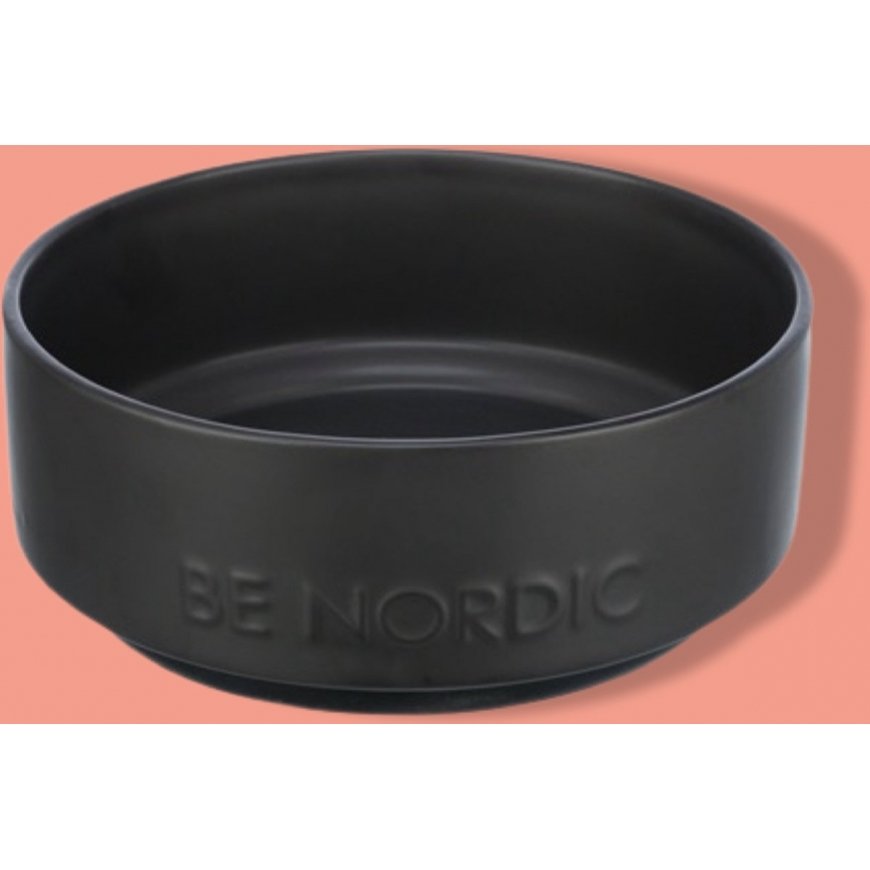 Trixie BE NORDIC bowl, ceramic/rubber, 1.2 l/ø 18 cm, black – 2