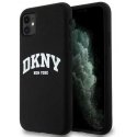 Case DKNY DKHMN61SNYACH iPhone 11 / Xr 6.1" black/black hardcase Liquid Silicone White Printed Logo MagSafe