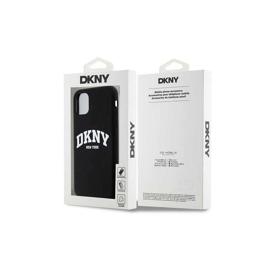 Case DKNY DKHMN61SNYACH iPhone 11 / Xr 6.1" black/black hardcase Liquid Silicone White Printed Logo MagSafe – 2