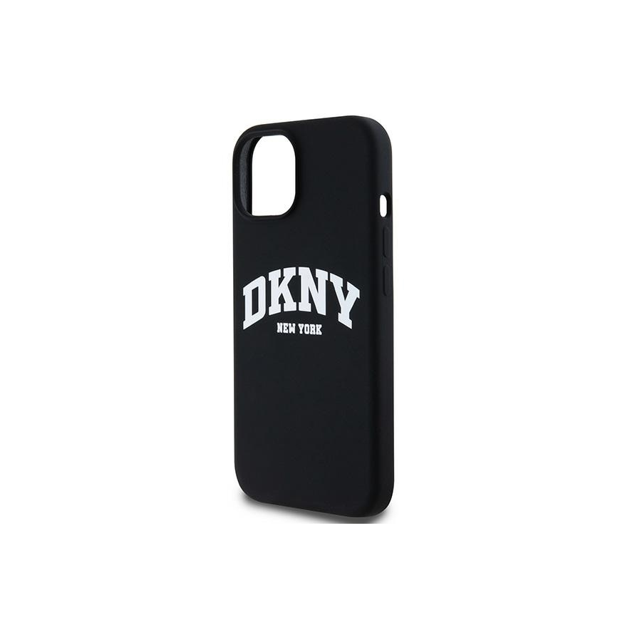 Dėklas DKNY DKHMN61SNYACH iPhone 11 / Xr 6.1" juoda/juodas hardcase Liquid Silicone Baltas Printed Logo MagSafe – 3