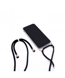 Samsung A40s Case with rope Black Transparent