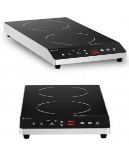 Royal Catering Stove, adjustable induction hob, 2 hotplates, dia. 26 cm LED 1800 W