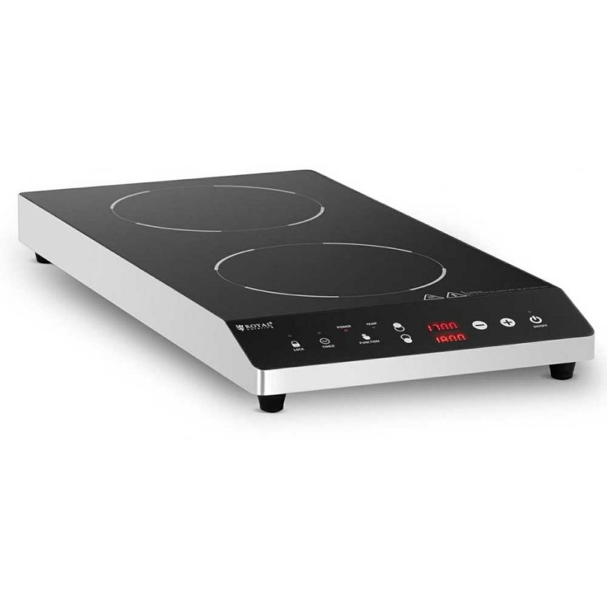 Royal Catering Viryklė, reguliuojama indukcinė kaitlentė, 2 kaitvietės, sk. 26 cm LED 1800 W – 2