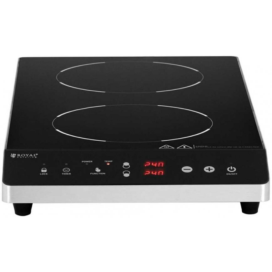 Royal Catering Viryklė, reguliuojama indukcinė kaitlentė, 2 kaitvietės, sk. 26 cm LED 1800 W – 5