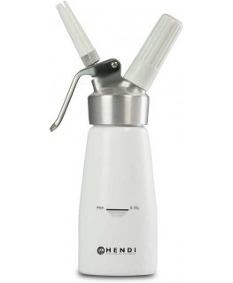 N2O Kitchen Line Whipped cream siphon set + 3 nozzles 0.25L - white - HENDI 588031