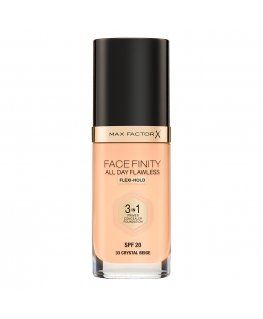 Max Factor Facefinity All Day Flawless 3In1 30 ml Pudele ar dozētāju Krēms Crystal Beige 033