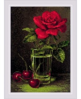 Uab Riolis Cross stitch kit Roses and sweet cherries 15x21 SR2123