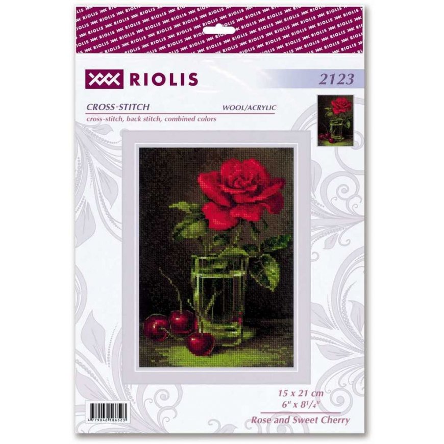 Uab Riolis Cross stitch kit Roses and sweet cherries 15x21 SR2123 – 2